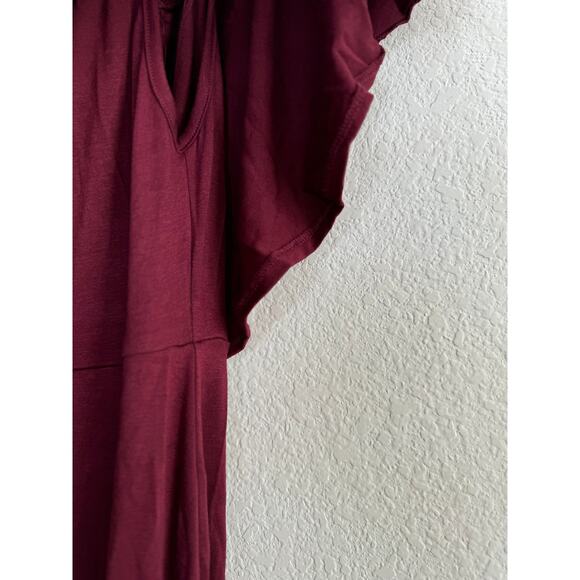 NWT Women's Off Shoulder Maroon Hi-Low Maternity Dress Empire Gown Small - Picture 6 of 12